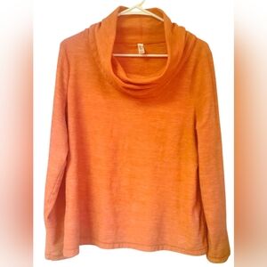 Exertek Women's Athletic Cowl Neck Loose Long Sleeve Pullover Activewear, L